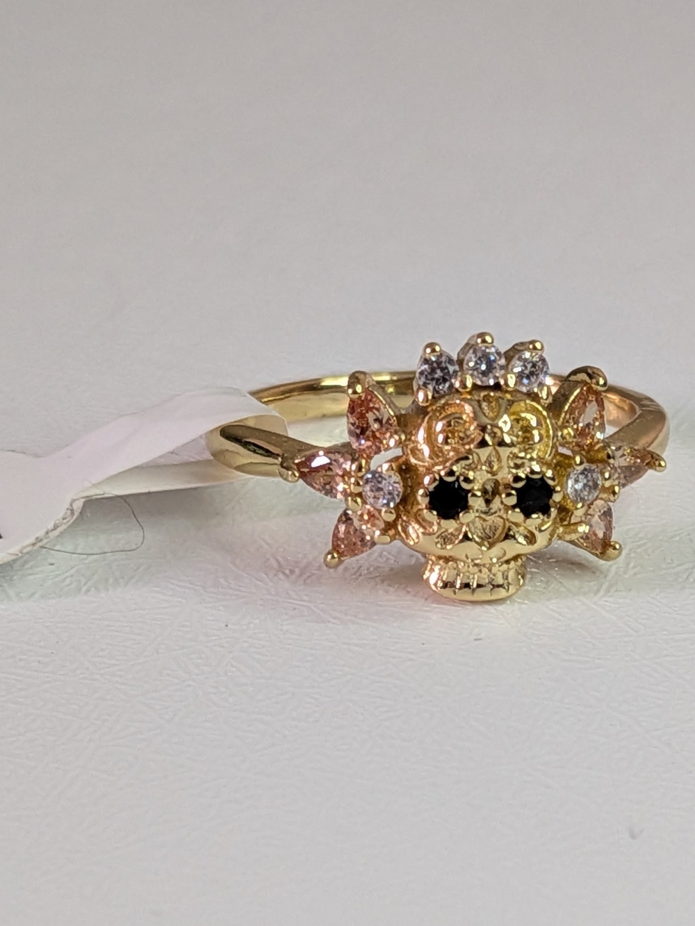 Fragrant Jewels Gold-Tone Sugar Skull Ring – Size 8